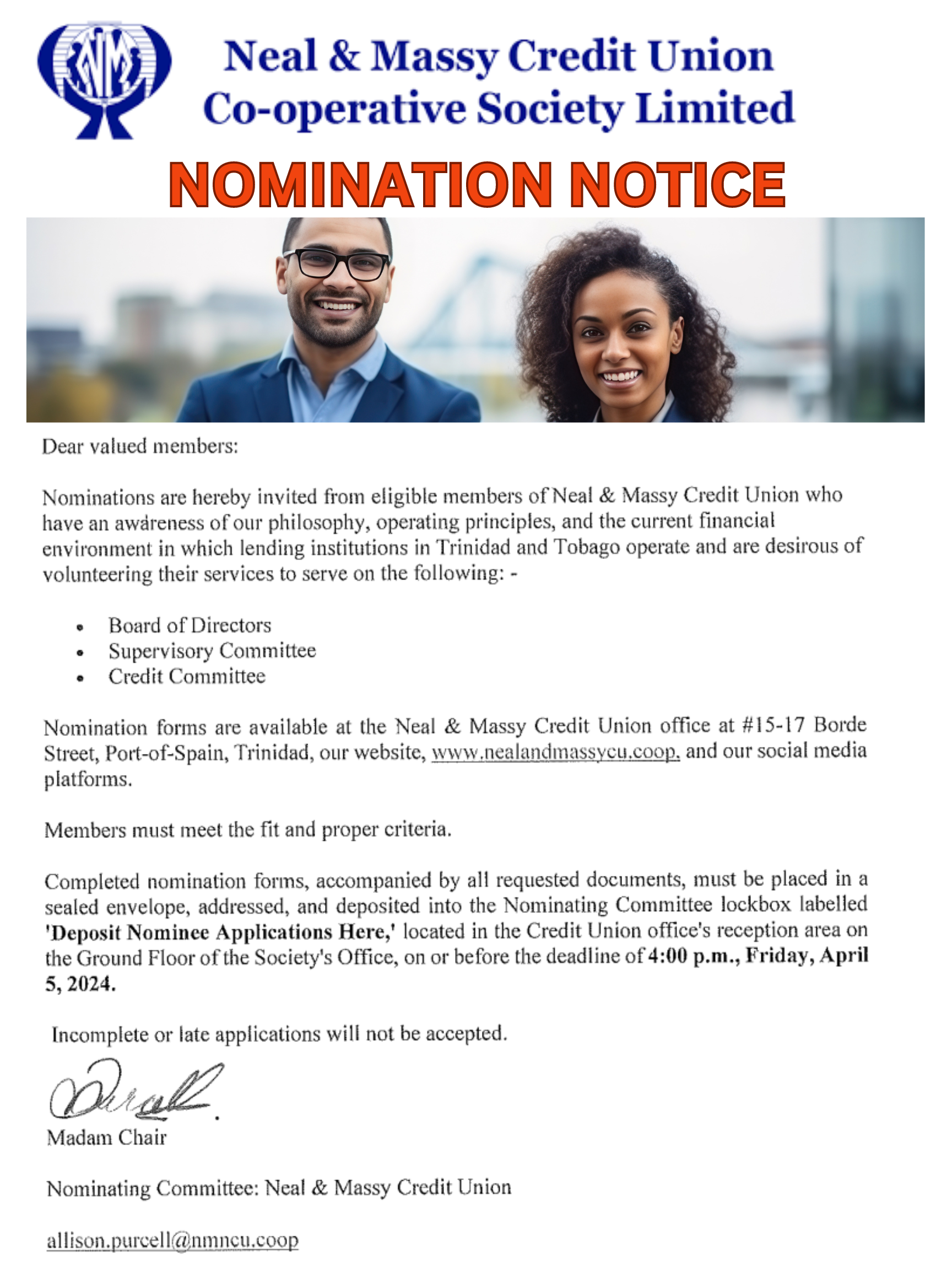NOMINATION NOTICE (Smooth Plastic Sign (18 x 24 in)) (1)