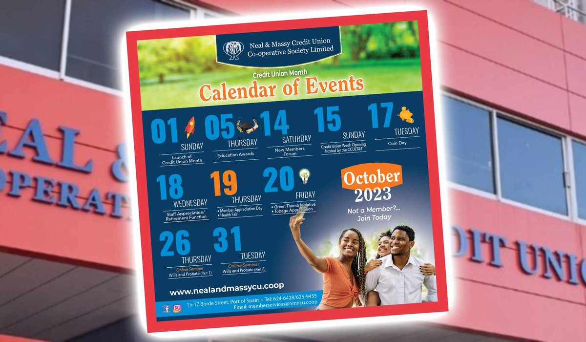 Credit Union Month Calendar of Events 2023
